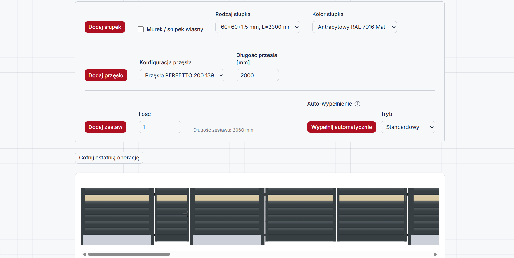 Fencing product configurator